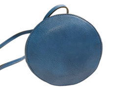 Blue Faux Leather Neiman Marcus Drawstring Bucket Crossbody Bag Purse Vegan image 6