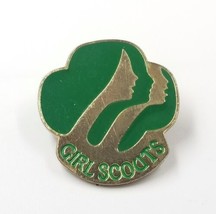 1980 GSUSA Girl Scouts of America Gold Tone Green Enamel Membership Pin ... - $9.99