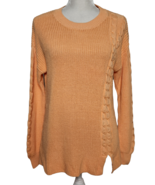 Soft Surroundings Womens M Chunky Knit Sweater Cableknit Pullover Orange - $29.99