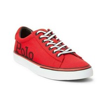 Polo Ralph Lauren Men Low Top Sneakers Sayer SK VLC Red Recycled Canvas - $53.25