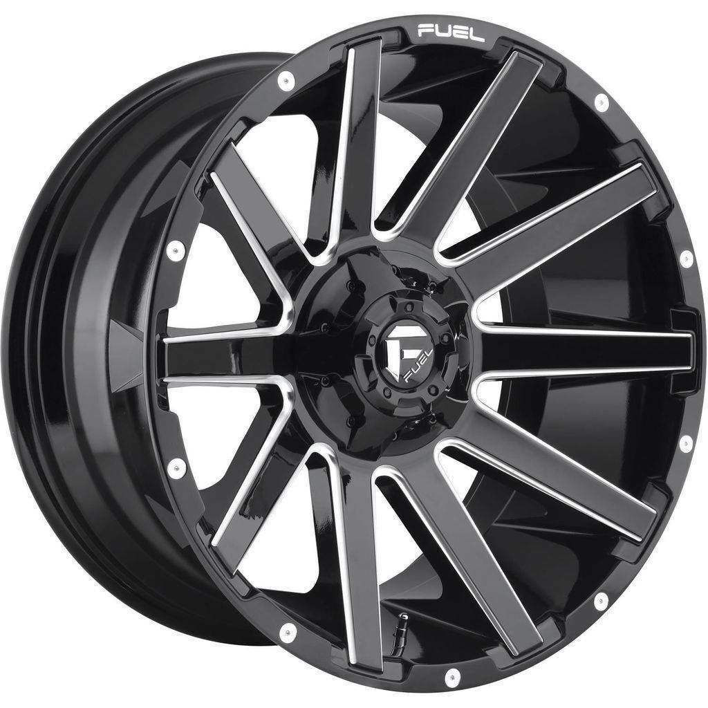 20x9 Fuel Contra D615 8x180 20 Black Milled Wheels Rims Set(4) - Wheels