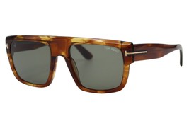 Tom Ford Alessio 699 47N Havana Unisex Sunglasses Green Lens 57-20-145 W/Case - $132.30