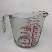 Anchor Hocking 4 Cup 1 Quart Glass Liquid Measuring Cup Red Letters - USA Made - $23.99
