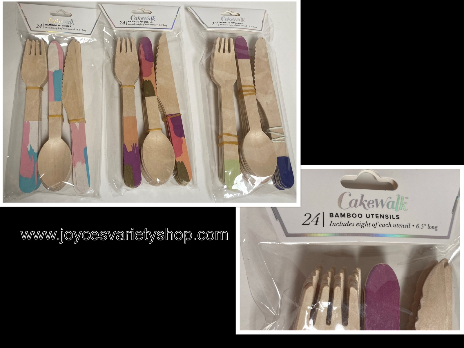 Primary image for Designer Bamboo Utensils 24 PK Party Events Color Choices