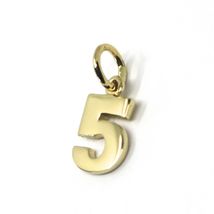 18K YELLOW GOLD NUMBER 5 FIVE PENDANT CHARM, 0.7 INCHES, 17 MM, MADE IN ITALY image 3
