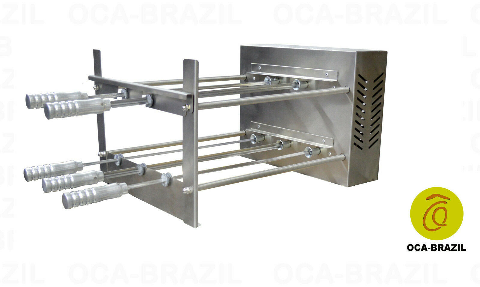 Brazilian BBQ Charcoal Grill 05 Skewers Rotisserie System Oca