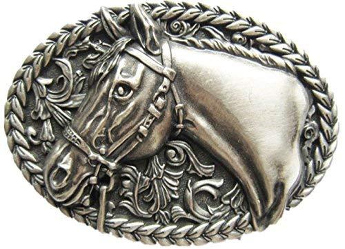 Vintage Silver Plated Horse Head Western Cowboy Belt Buckle