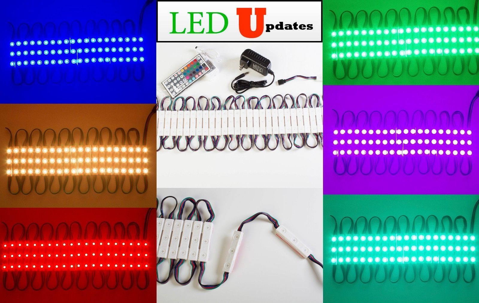 LEDupdates RGB Store front LED Window Light Color Change with UL power supply