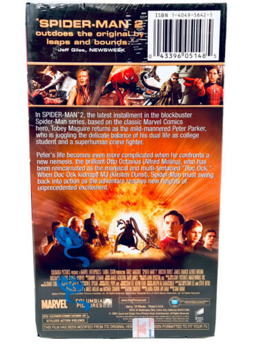 Spider-Man 2 VHS Movie 2004 Factory Sealed Watermark Toby Maguire ...