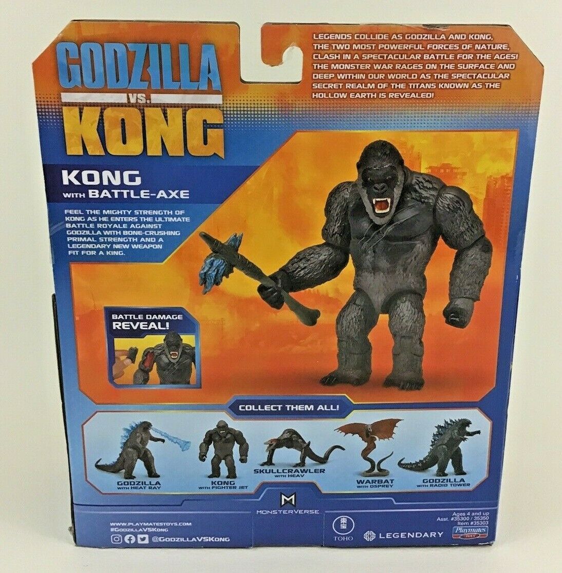 godzilla vs kong battle damage toys