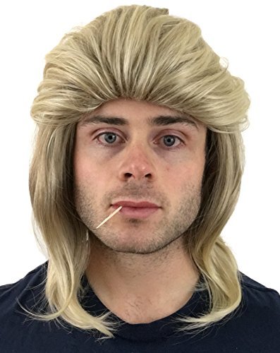 Mullet Wig for Men Dirty Blonde Mullet Flowtop: 80s Mullet Wigs Mens ...