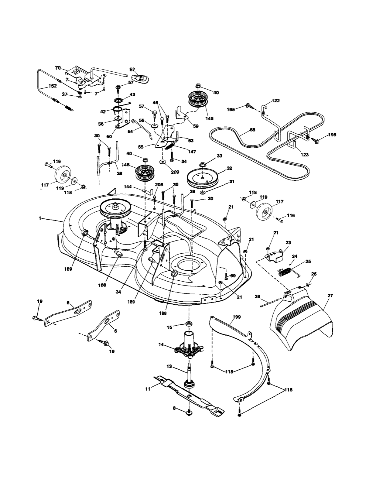 Husqvarna Lawn Tractor Mower Deck Parts