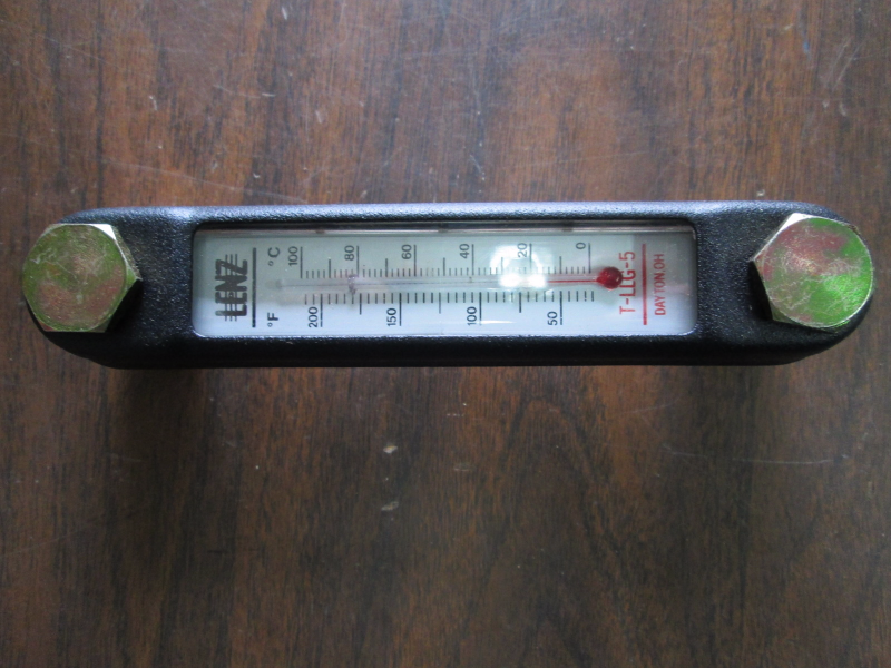 254mm Level Gauge With Thermometer M10 Bolt Thread | Hydraulics World