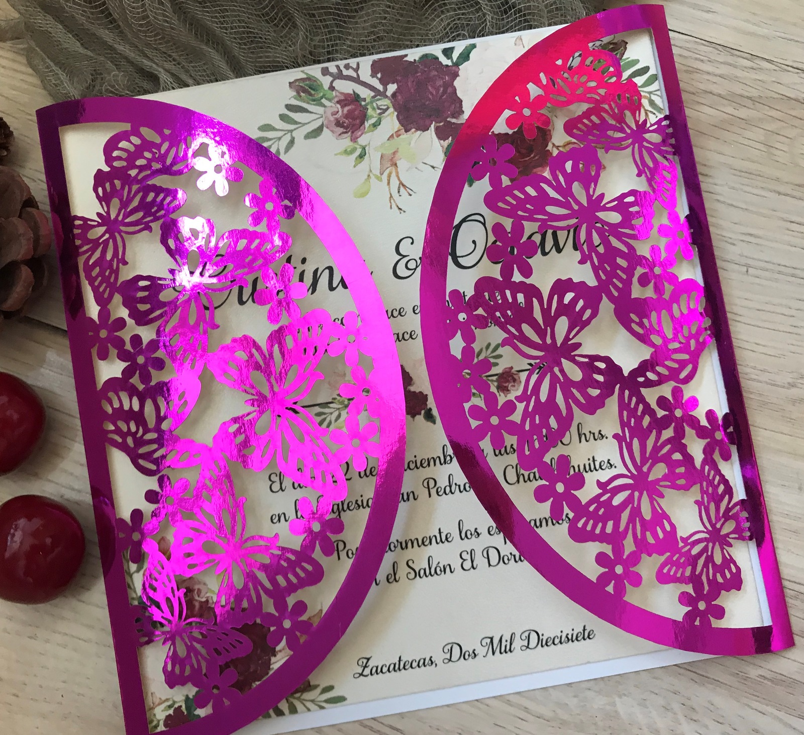 50pcs Butterfly Laser Cut wedding invitations cards,baby shower invite