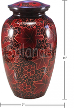 eSplanade Red Cremation Urn Memorials Container Jar Pot | Urns | Red/Black - $101.48
