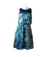 Kensie &quot;Birch Combo&quot; Green/Black Animal Print Fit &amp; Flare Dress Size S NEW - $42.47