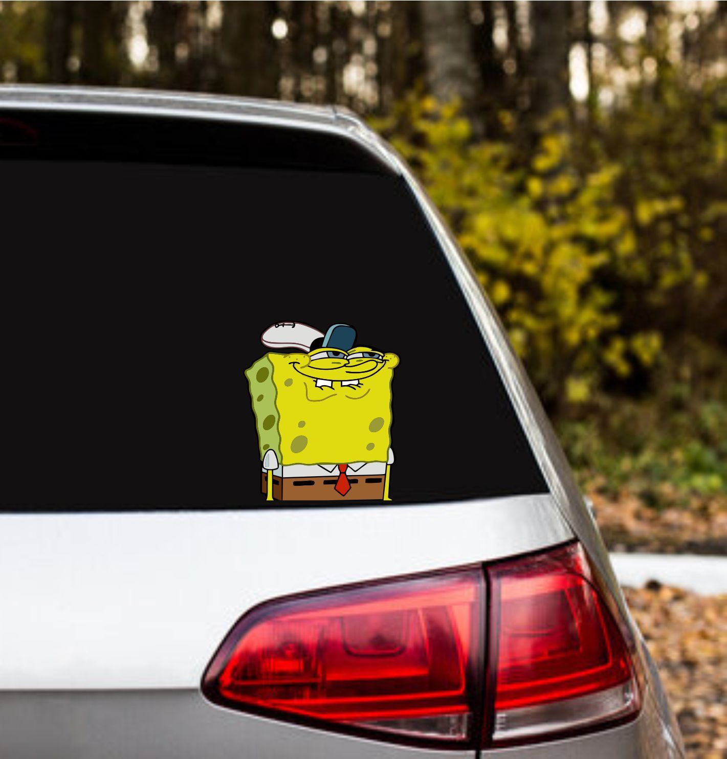 Spongebob Squarepants Peeking Peeker Window Vinyl Decal Meme Funny