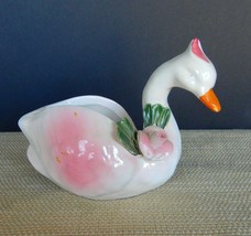 Vintage Capodimonte porcelain swan planter - $20.00