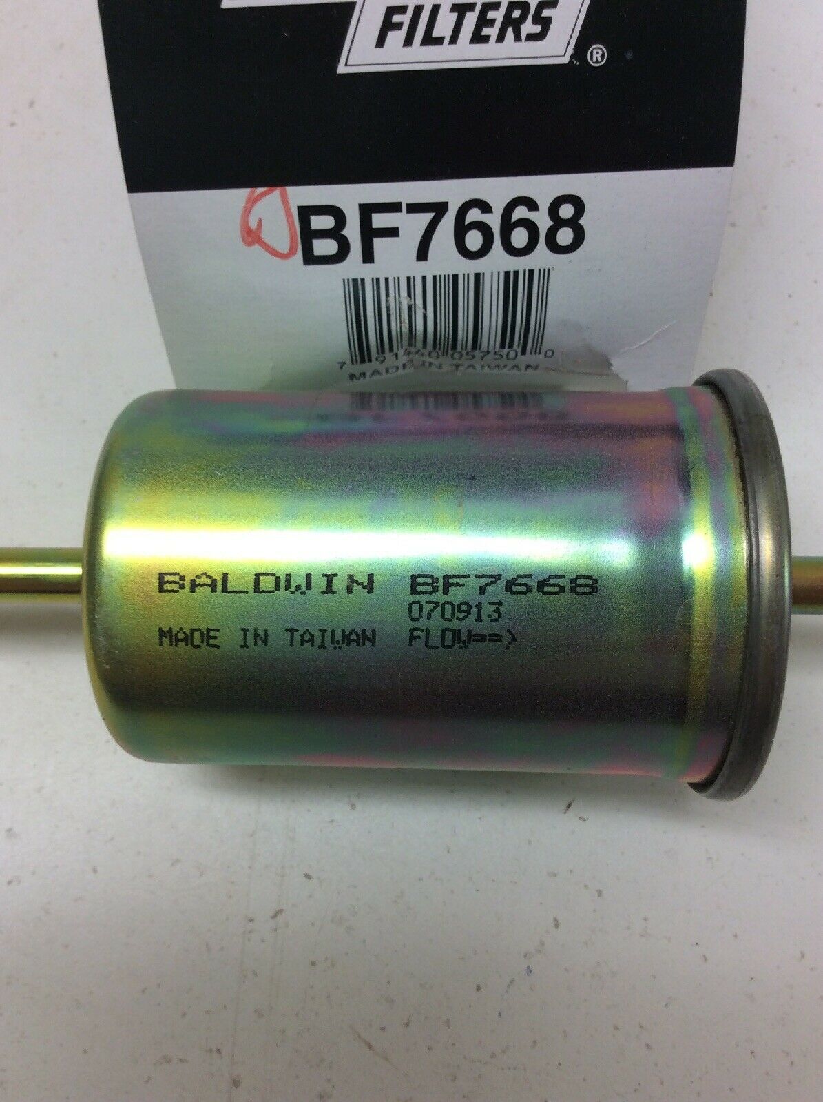 Fuel Filter BALDWIN BF7668, 5/16" Inlet, 5/16" Outlet, 7 3/32" Length Fuel Filters