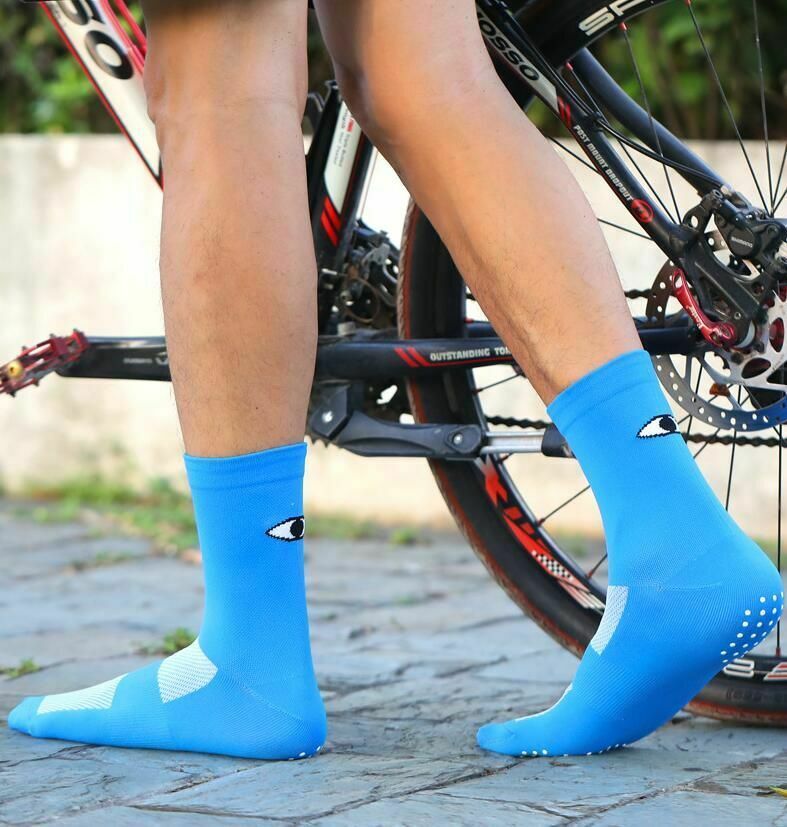 Cycling Socks Colorful Eye Pattern Non-Slip Breathable Sock Bicycle