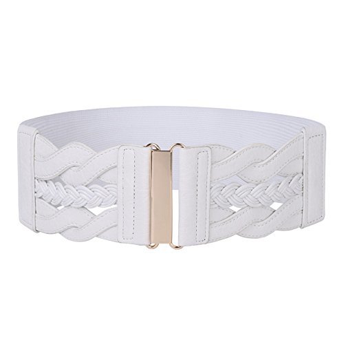 Best Of white dress thick belt Womens white wide elastic waist belt ...