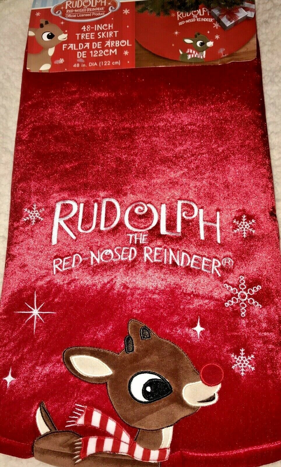 Rudolph the Red Nosed Reindeer Christmas Tree Skirt - Tree Stands, Skirts