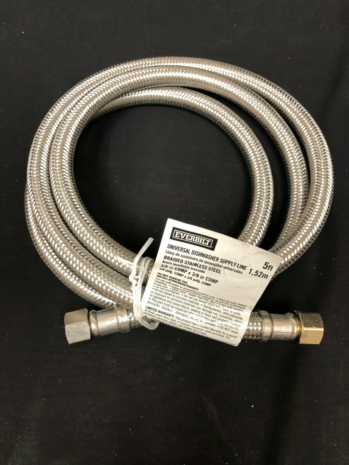 Everbilt 3/8 x 3/8 x 60 in. Stainless Steel Universal Dishwasher Supply