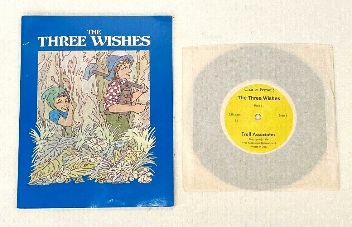 The Three Wishes - Book & Record - Read Along - Vtg - Audiobooks