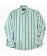 BEN SHERMAN Mens Size Large Mint Green Pink Striped LS Preppy Shirt - $24.74