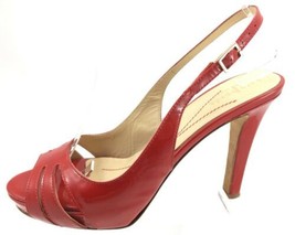 SH15 Kate Spade 5.5B Italy Red Patent Leather Slingback Open Peep Toe Hi... - $30.09