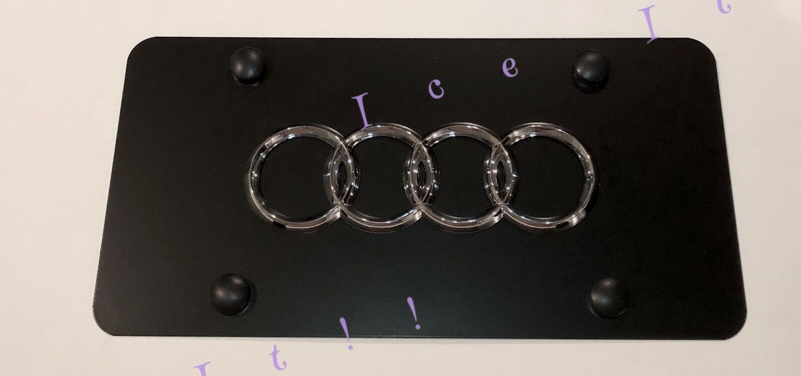 Audi Front Black Stainless Steel Heavy Duty 1mm License plate Frame W