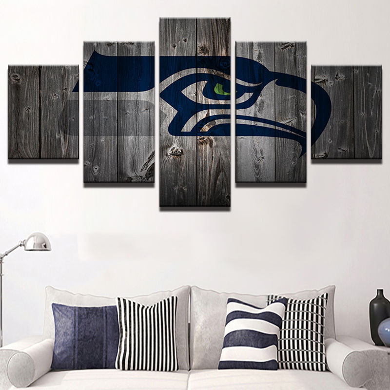 Seattle Seahawks Football 5 Piece Canvas Art Wall Art Picture Home Decor Posters & Prints
