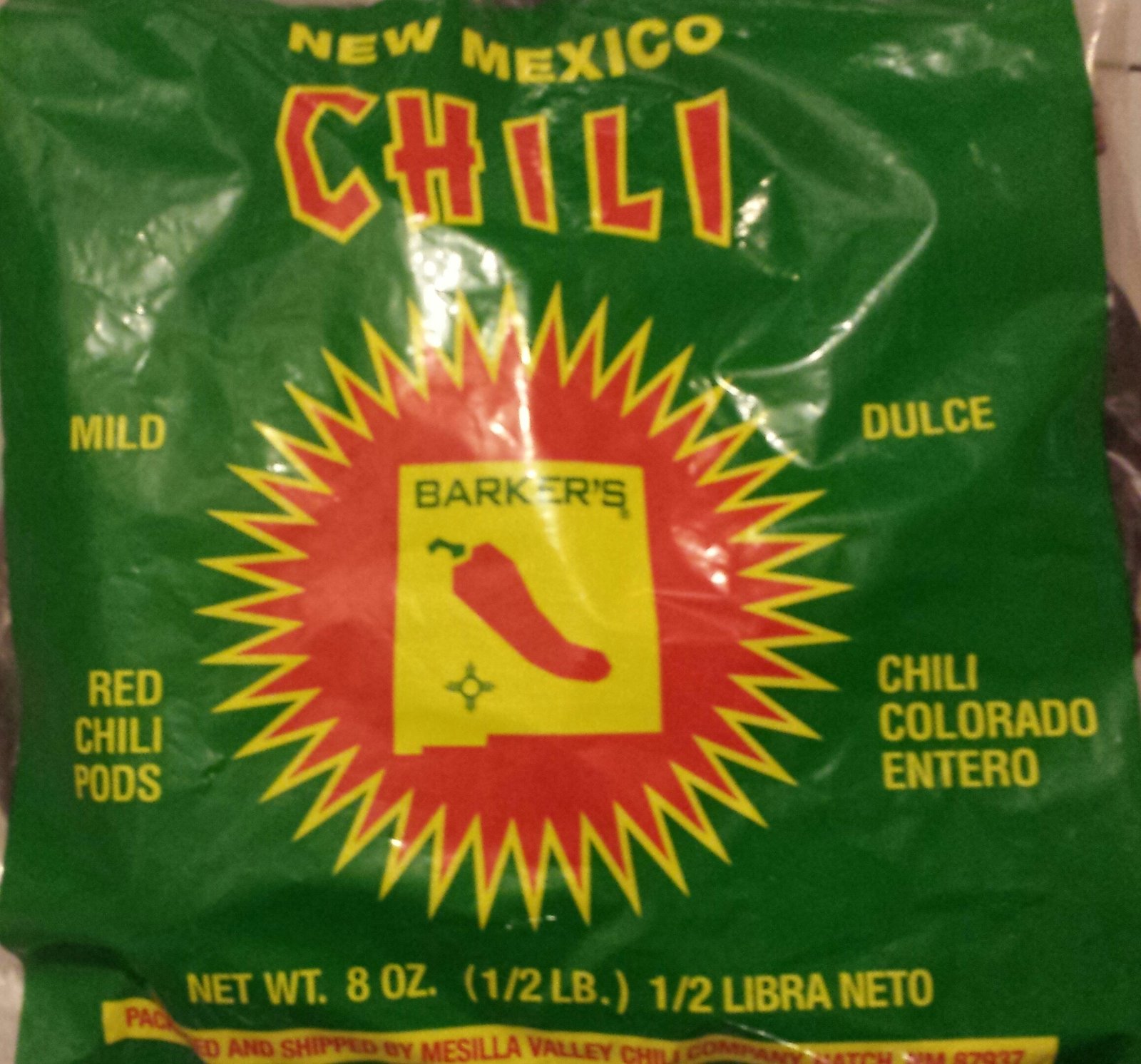 Barkers MILD Red Chili Pods From Hatch, New Mexico (8 oz.) Red Hot