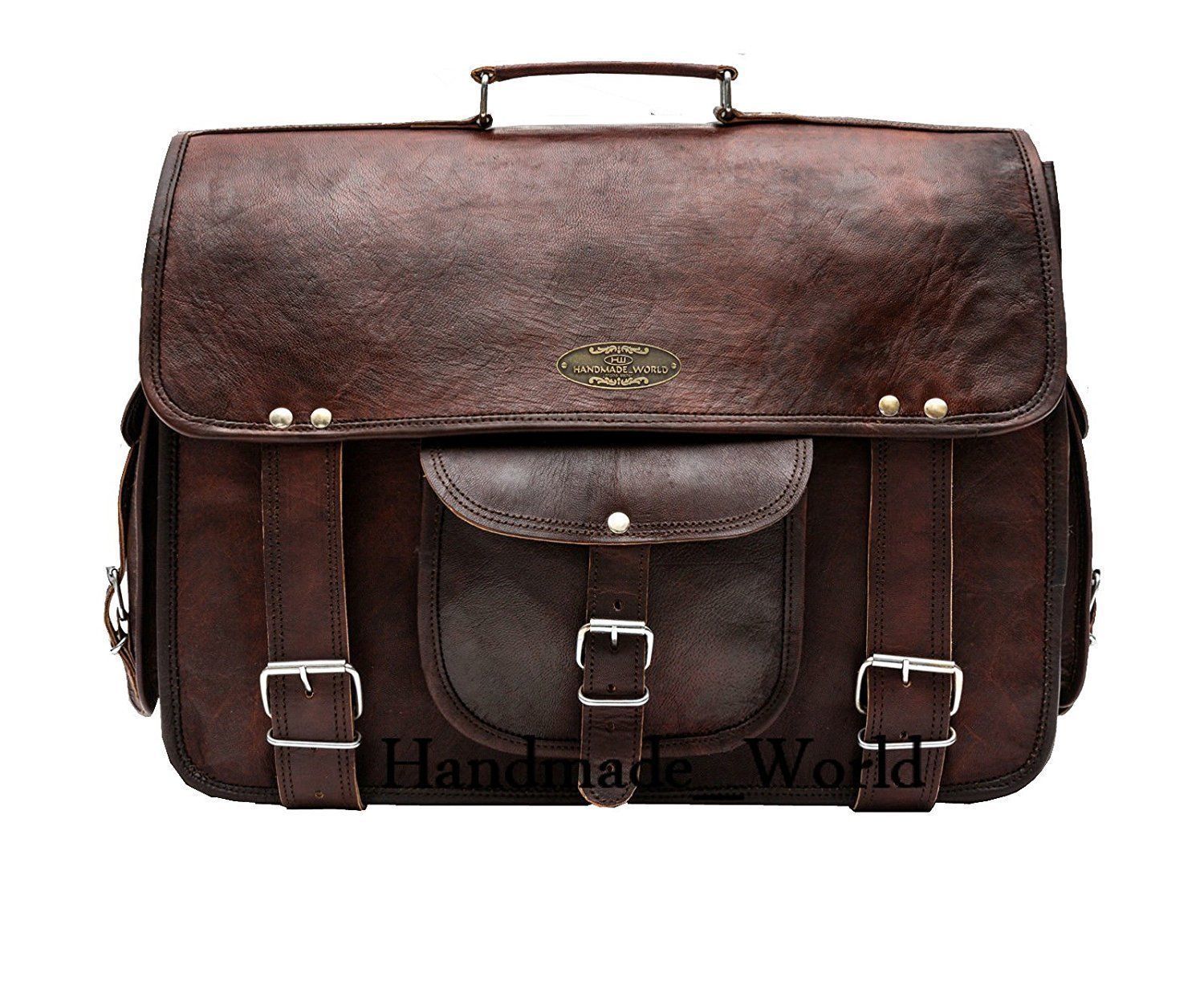 USA Free Shipping Large Leather Messenger Bag Business Leather