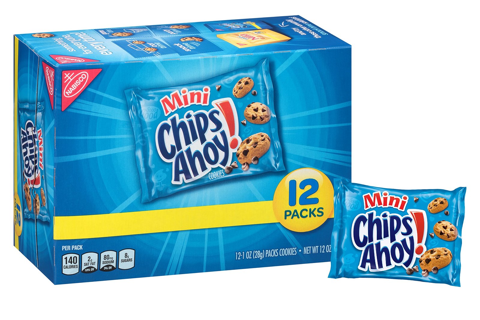 Chips Ahoy! Mini Chocolate Chip Cookies Snack Packs, 12 Count Box, 12
