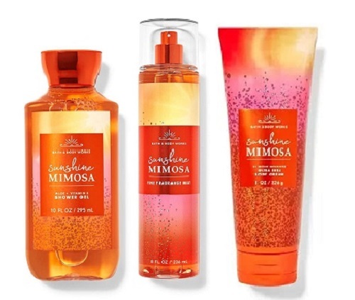 Bath & Body Works Sunshine Mimosa 3 Piece Set - Cream, Mist & Shower Gel