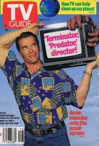 ORIGINAL Vintage Apr 21 1990 TV Guide No Label Arnold Schwarzenegger 1st Cover