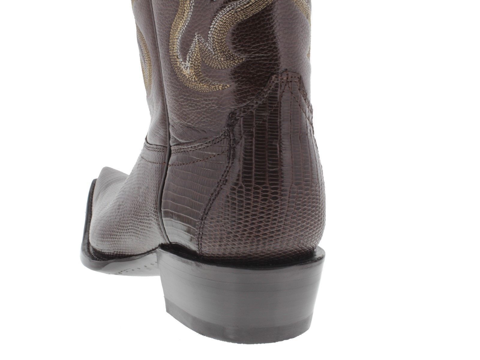Men's White Diamonds Crocodile Tail Print Cowboy Boots 3X Pointy Toe Handmade 