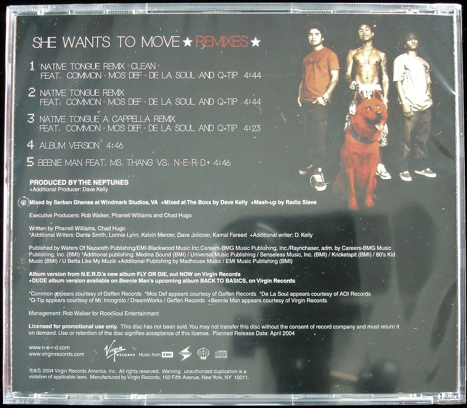 N.E.R.D. "SHE WANTS TO MOVE (REMIXES)" 2004 PROMO CD MAXI-SINGLE ~RARE ...