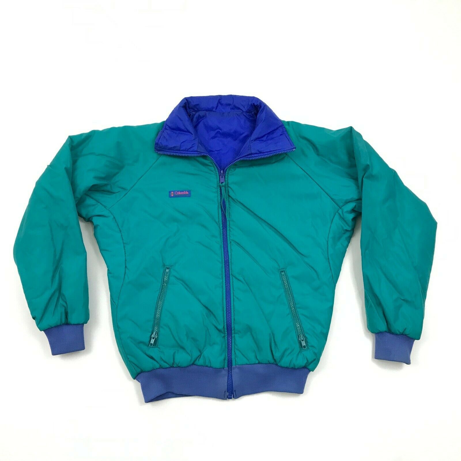 VINTAGE Columbia Puffer Ski Jacket Size Small S REVERSIBLE Coat ...