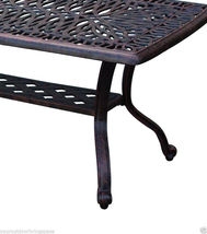 Outdoor Coffee Table Elisabeth Patio Furniture Cast Aluminum Garden Decor Bronze image 4