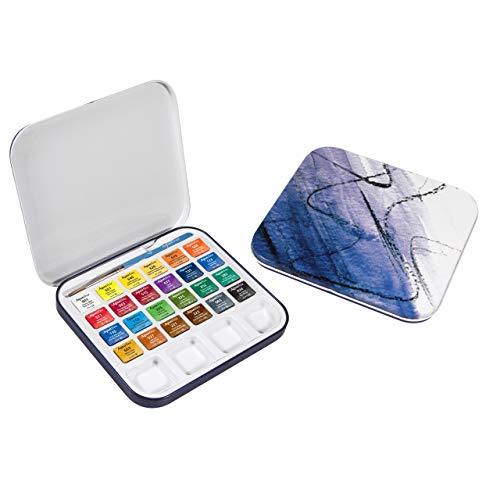 Daler Rowney Aquafine Watercolor Tin of 24 The Ideal Watercolour Travel Tin