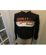 Vtg Sewn Harley Davidson Motorcycle L/S V neck Sweatshirt  Adult S (short)  - $43.07