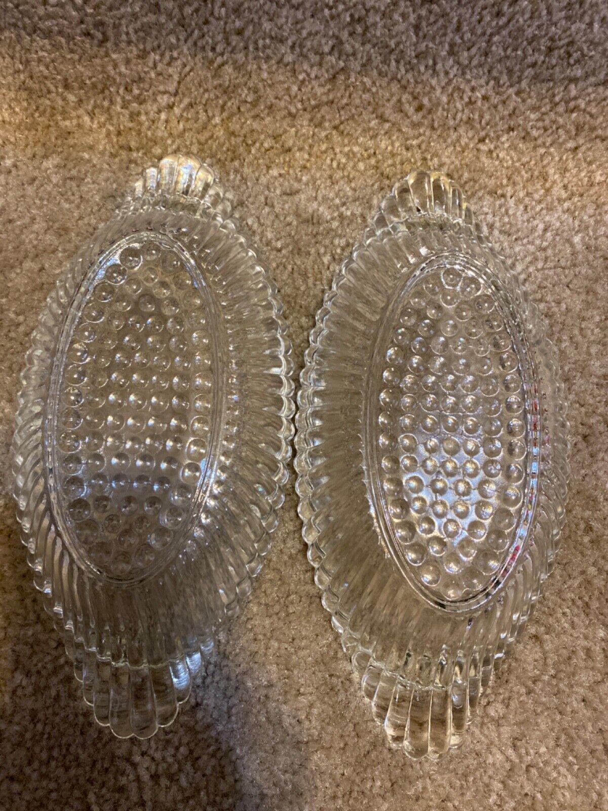 Vintage Heavy Clear Glass Banana Split Ice Cream Serving Dishes Set of