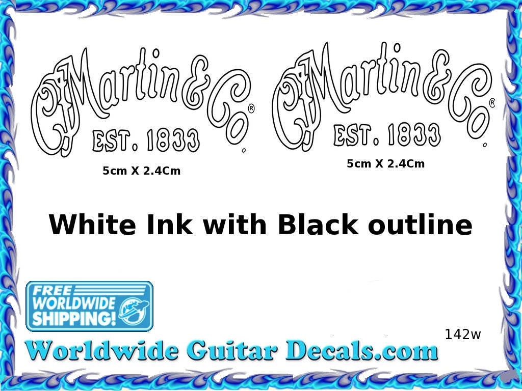 Martin and CO. Guitar Decal Headstock Restoration Waterslide Logo 142w