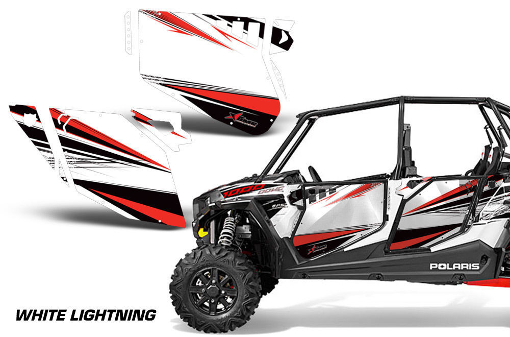 AMR Racing Graphic Wrap Kit Polaris RZR 1000 UTV Doors Decal 4 Door WH