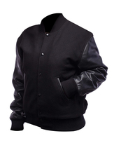 Letterman Baseball College Varsity Bomber Jacket Sports Wear Black Wool ... - $99.00