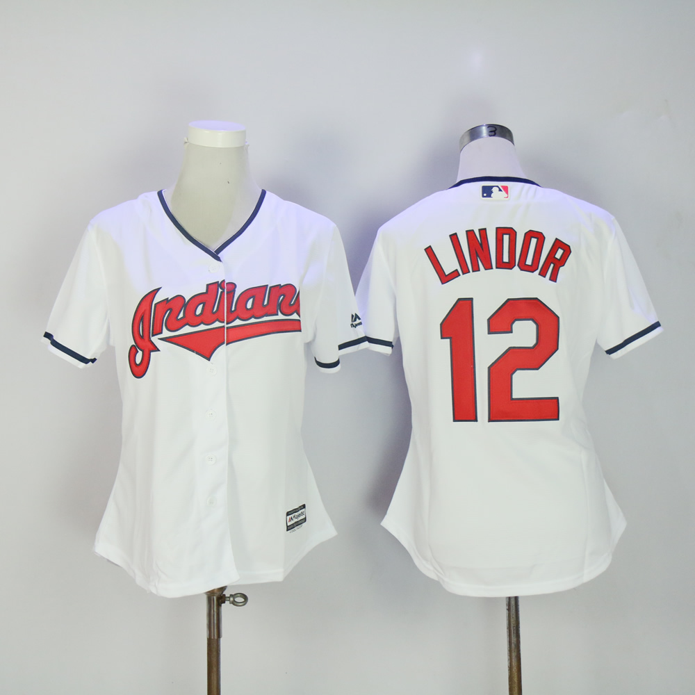 Womens Cleveland Indians 12 Francisco Lindor Jersey Baseball Mlb