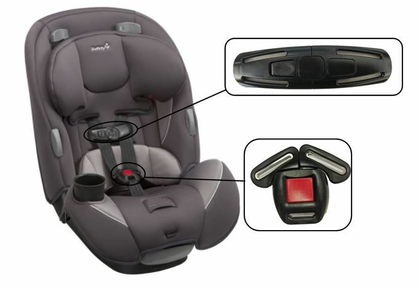Safety 1st Continuum 3-In-1 Convertible Car Seat Harness Chest Clip /& Buckle Set