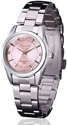 Women Lady Dress Analog Quartz Watch With Stainless Steel Band, Casual Fashion